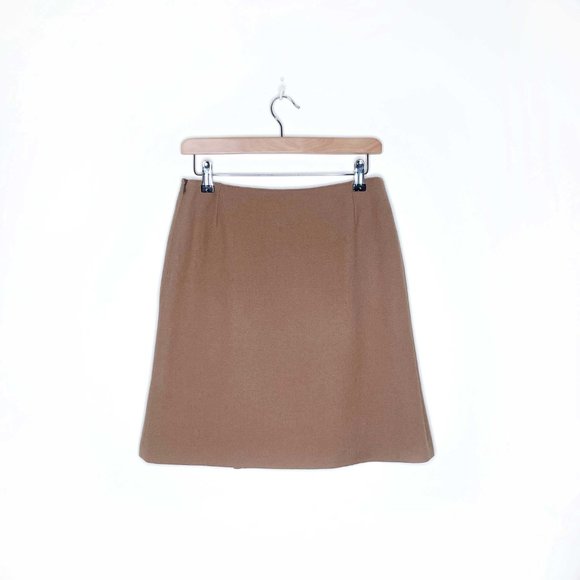 A.P.C. Tan Mini A-Line Skirt with Slit for Work - Picture 2 of 6